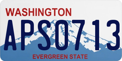 WA license plate APS0713