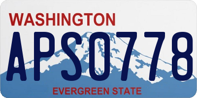 WA license plate APS0778