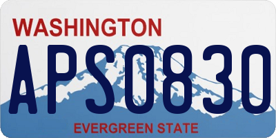 WA license plate APS0830