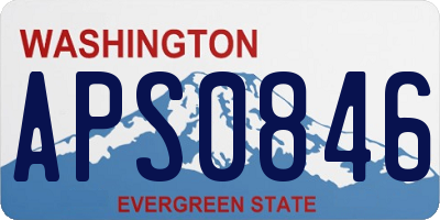 WA license plate APS0846