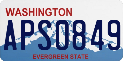 WA license plate APS0849