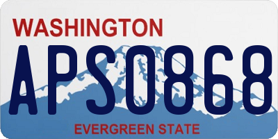 WA license plate APS0868