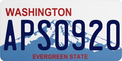 WA license plate APS0920