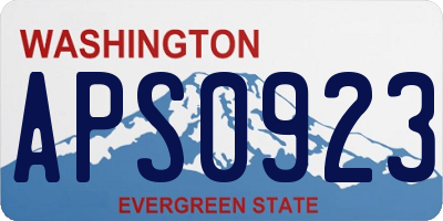 WA license plate APS0923