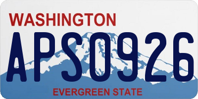 WA license plate APS0926