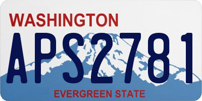 WA license plate APS2781