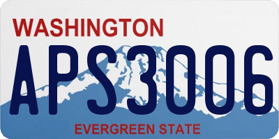 WA license plate APS3006