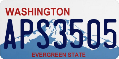 WA license plate APS3505