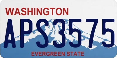 WA license plate APS3575