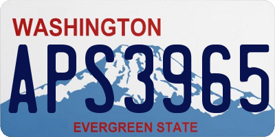 WA license plate APS3965