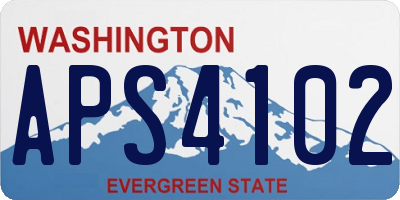 WA license plate APS4102