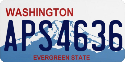 WA license plate APS4636