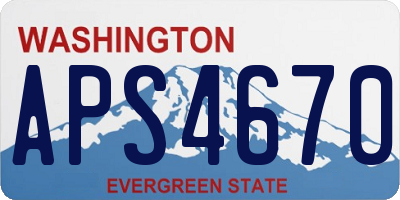 WA license plate APS4670
