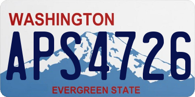 WA license plate APS4726