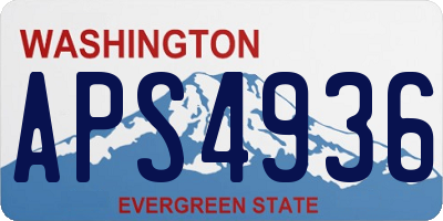 WA license plate APS4936