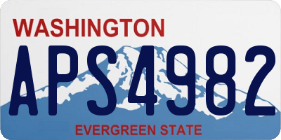 WA license plate APS4982