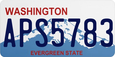 WA license plate APS5783