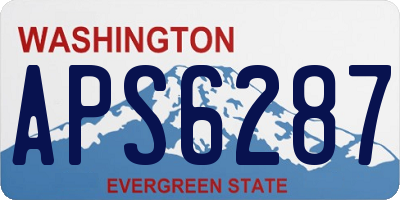 WA license plate APS6287