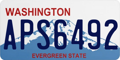 WA license plate APS6492