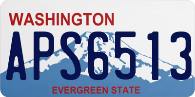 WA license plate APS6513
