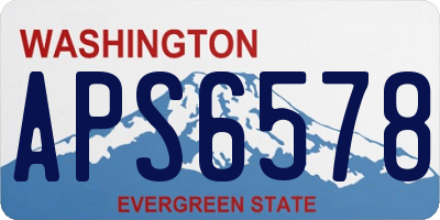 WA license plate APS6578