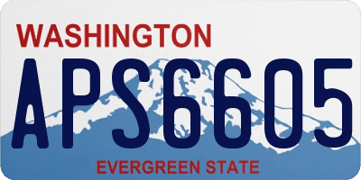 WA license plate APS6605