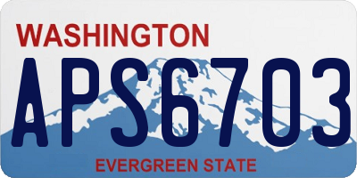 WA license plate APS6703