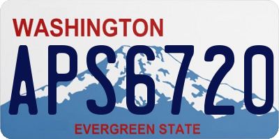 WA license plate APS6720