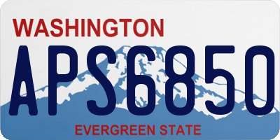 WA license plate APS6850