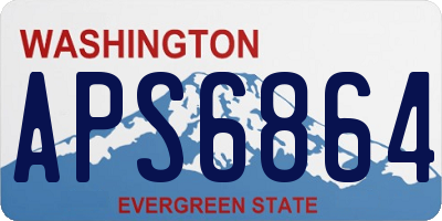 WA license plate APS6864