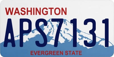 WA license plate APS7131