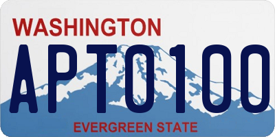 WA license plate APT0100