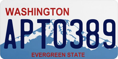 WA license plate APT0389