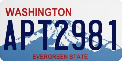 WA license plate APT2981