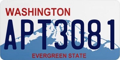 WA license plate APT3081