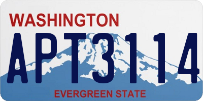 WA license plate APT3114