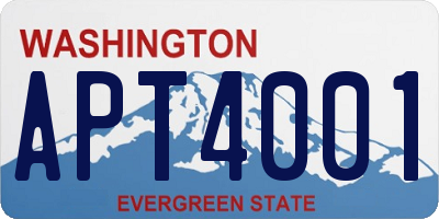 WA license plate APT4001