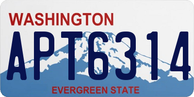 WA license plate APT6314