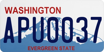 WA license plate APU0037