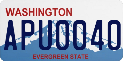 WA license plate APU0040