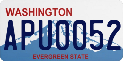 WA license plate APU0052