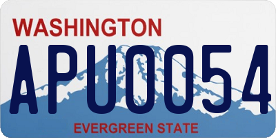 WA license plate APU0054