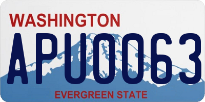 WA license plate APU0063