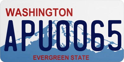 WA license plate APU0065
