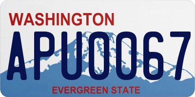 WA license plate APU0067