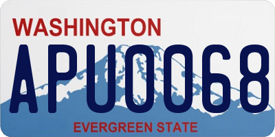 WA license plate APU0068
