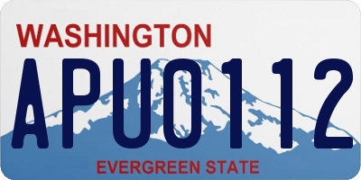 WA license plate APU0112