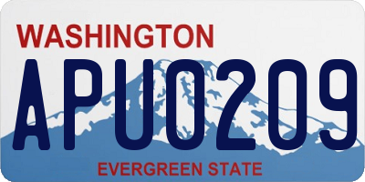 WA license plate APU0209