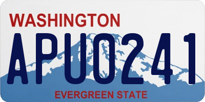 WA license plate APU0241