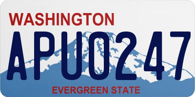 WA license plate APU0247